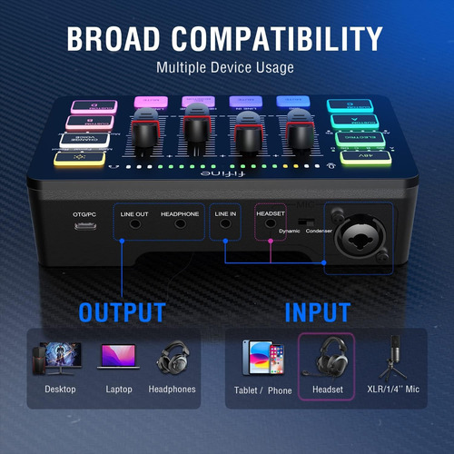 Microfono Xlr Fifine Am8 + Mixer Fifine Sc3 Streaming Y +