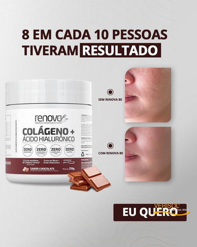 Kit 3 Potes Colágeno Renova Be Verisol Chocolate - Original