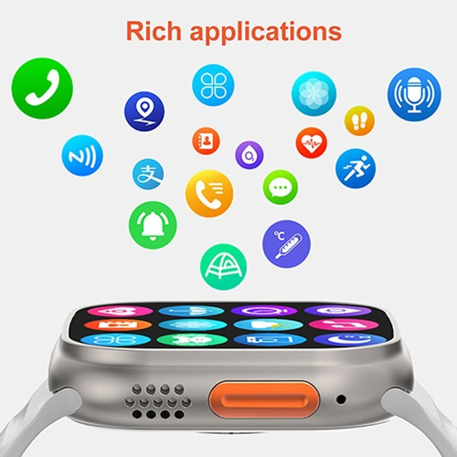 Reloj inteligente Iwo Z59 Ultra con funda NFC Bluetooth, color naranja