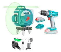 Comprar Kit Total Nivel Láser 3d 360° 30m Autonivelante Líneas Verdes + Taladro Inalámbrico Atornillador 20v 45nm Con 1 Batería Y Cargador