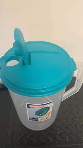 Jarra Redonda 1gal, Base Transp. Tapa Azul
