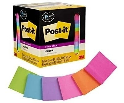 Post-it Super Sticky Notes, Surtido De Colores Brillantes