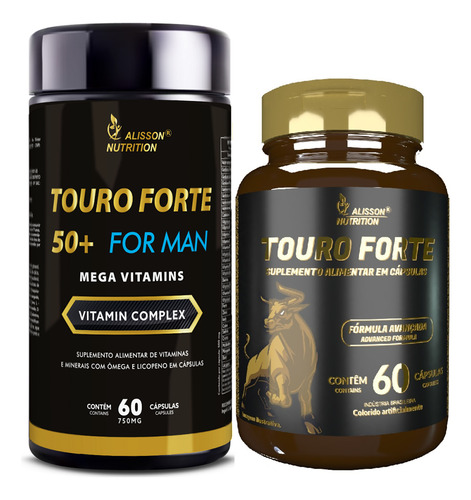 Kit Touro Forte 50+ For Man Mega Vitaminas 60+60 Cápsulas Sabor Sem Sabor
