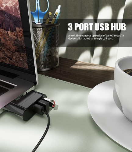 Divisor De Puerto Usb, Berlat 3 Puertos Usb 2.0 Expansor Div