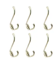 Comprar Percha 2 Ganchos Doble Niquel Percheros Kit Por 6 Unidades