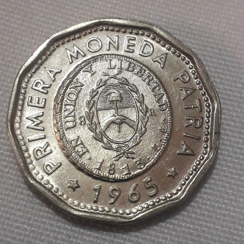 Primer Moneda Patria Argentina Año 1965