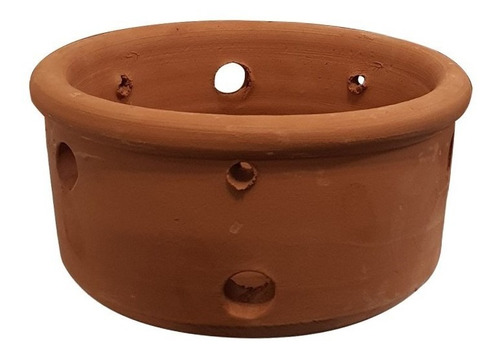 Vaso Cachepot 22cm De Cerâmica Furado P/ Orquídeas Barro