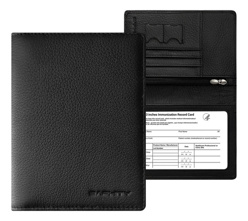 Porta Pasaportes Baphity , Con Bloqueo Rfid, Plegable, Negro