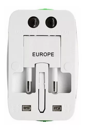 Enchufe USB Euro Plug 2 Posición Conversión Enchufe con adaptador de pared  Multi Socket Portátil 2 puertos USB Accesorios para el hogar