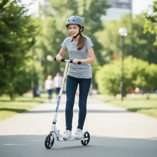 Patinete Infantil Adulto Profissional 2 Rodas Grandes Branco Sem Desenho