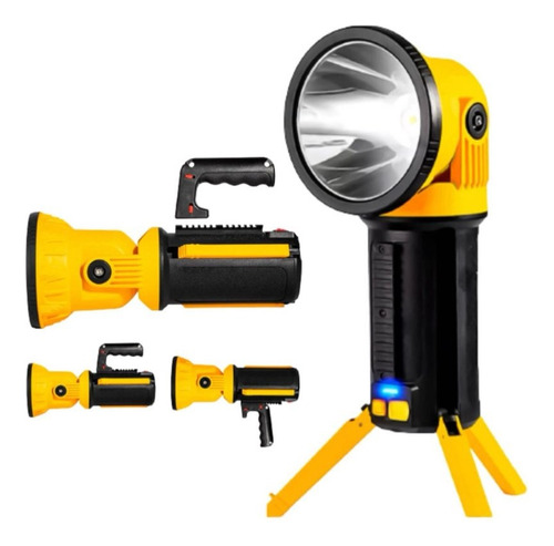 Holofote Multifuncional Com Lanterna E Tripé B-max Td-7000 Cor da lanterna Preto Cor da luz Amarelo