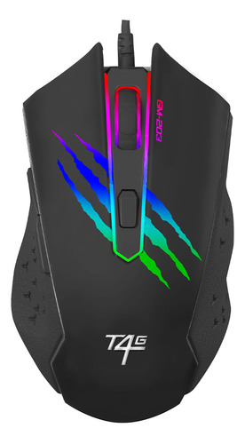 Mouse Gamer T4g Kfir Rgb Alámbrico, Usb, 6 Botones, Negro