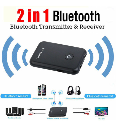 2 En 1 Receptor Bluetooth Emisor Manos Libres Transmisor Mp3