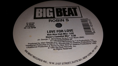 Robin S Love For Love Vinilo Maxi Usa Excelente Estado 1993