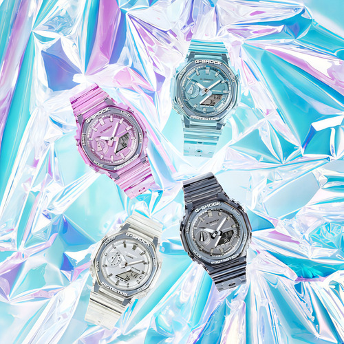 Relógio Casi G-shock Gmas2100sk Original Time Square, cor roxa