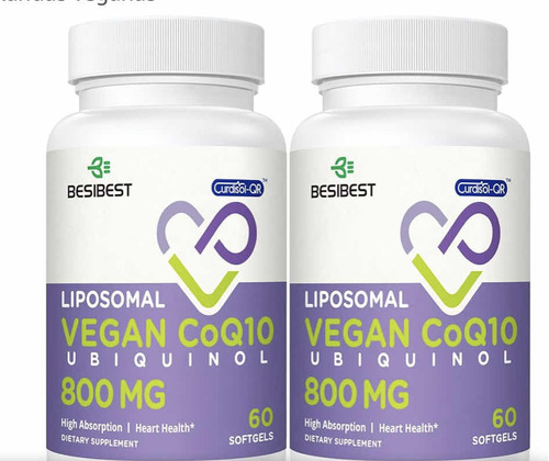 Liposomal Vegan Coq10 Ubiquinol X 800 Mg X 60 Vegan Caps Usa