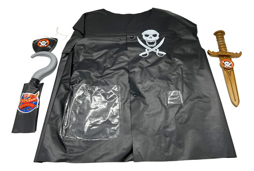 Disfraz Pirata Halloween Parche Espada Y Garfio Niños Ttc