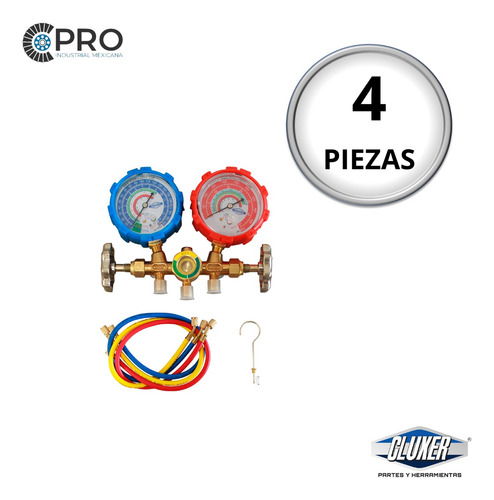 4 Manifold Con Mirilla Para R22, R12 R134, 404a Cxct-536n