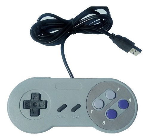 Control Super Nintendo Usb Snes Para Pc, Mac, Color Purpuras