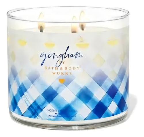 Bath & Body Works Bath & Body Works Bbw Vela perfumada con fragancia azul petróleo, corazones de vichy