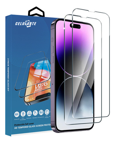 2 Piezas Mica De Cristal Templado Premium Para iPhone