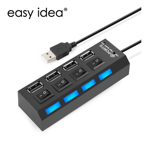 Concentrador Usb Hub 2.0 4 Puertos (tienda) Cod 2427