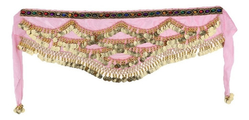 Gold Coins Hanging On Velvet Belly Dance Hip