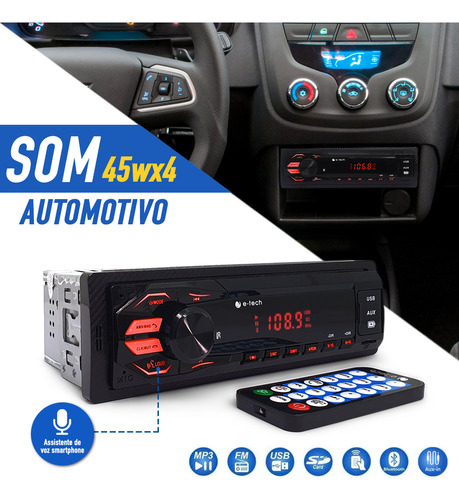 Rádio Chery Qq 2017 Bluetooth Usb Cartão Sd Controle E Tech