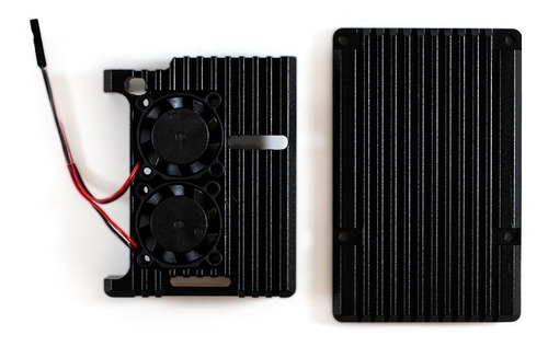 Carcasa De Aluminio Para Raspberry Pi 4 Con Ventilador Doble