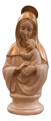 Virgen María Con Niño Pátina Figura Religiosa Campoamor Deco