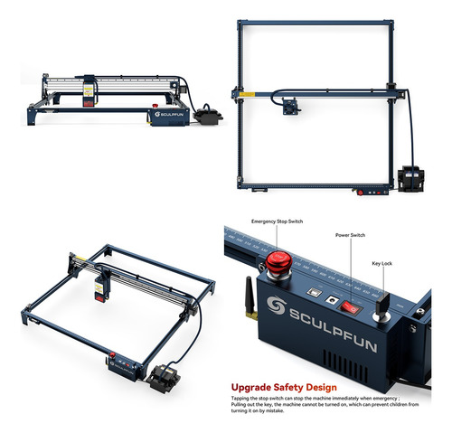 Máquina De Corte Laser Sculpfun S30 Ultra 22w C/ Ar + Rolo