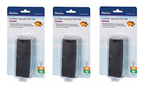 Aqueon 3 Pack De Filtro Especiales Quietflow Pads, 30/50, Ca