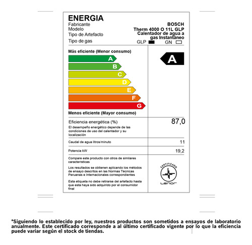 Terma A Gas Bosch Glp Premium 11l Automodulante + Kit