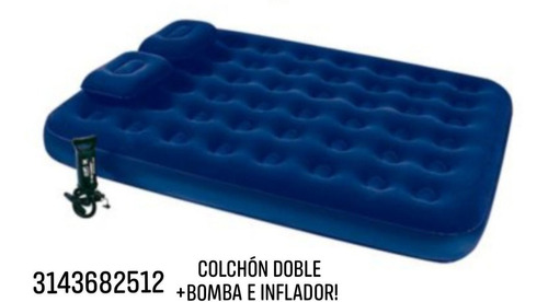 Combo Colchón Doble +2 Almohadas +inflador! Hogar Samy Tv! 