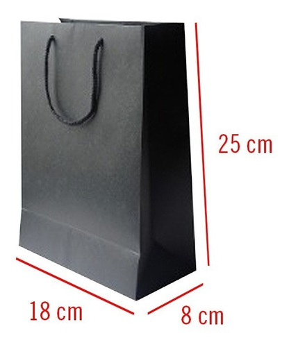 Bolsas Boutique De Cartulina Negras - Pack X 10 Unidades