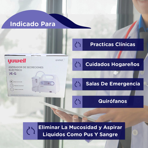 Aspirador De Secreciones A Bateria Maverick Yuwell 7e-g