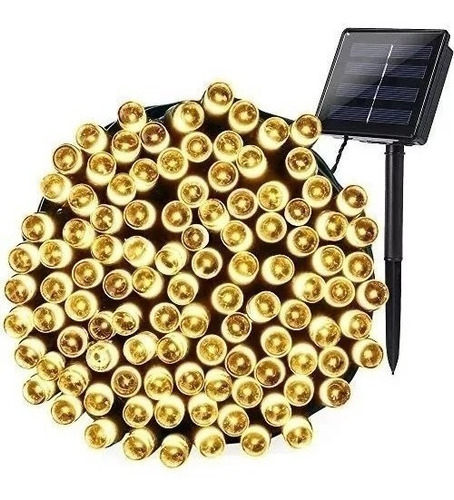 X20 Luces Guirnalda Solar 100 Led Calidas Calido 10 Metros
