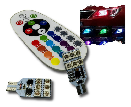 Kit De Focos Led Lamp Colores 12 Rgb T10