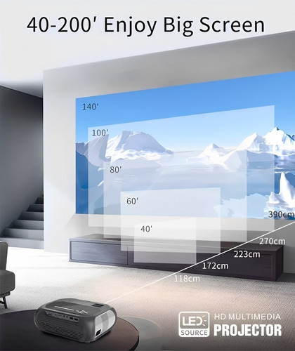 Kit 13 Unidades Projetor T7 Espelhamento Wi-fi 4000 Lumens
