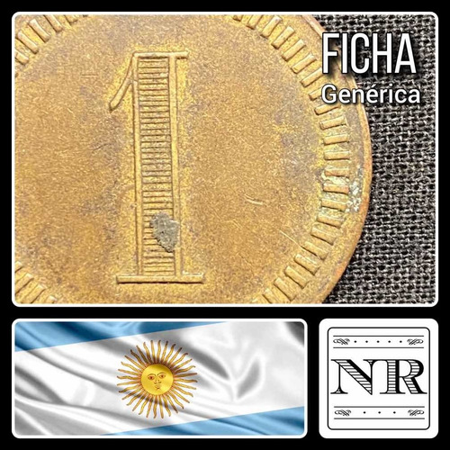 Imagen 1 de 4 de Ficha - Genérica De Cuño - Bronce - Valor 1 - Modulo 30
