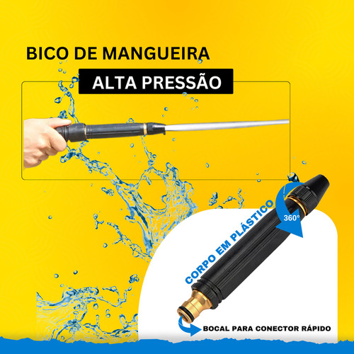 Bico De Mangueira 3 Função Alta Pressão Regador Jato Potente
