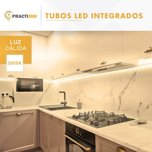Imagen 4 de 6 de Listón Tubo Led Bajo Alacena 120 Cm Integrado Con Tecla 18w