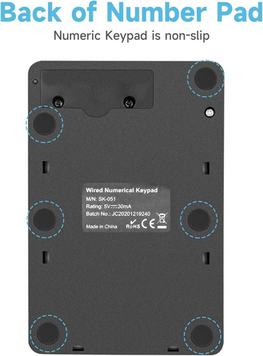 Imagen 6 de 7 de Teclado Numérico Portátil De 19 Teclas Usb Contabilidad