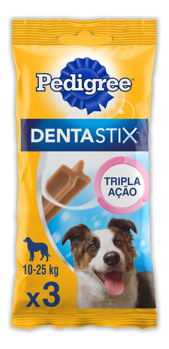 Petisco para Cães Adultos Raças Médias Pedigree Dentastix Pacote 77g 3 Unidades