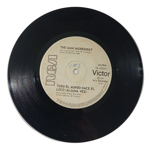 Vinilo Single De The Main Ingredient -a Quie Puedo R(v8-u165 (Usado)
