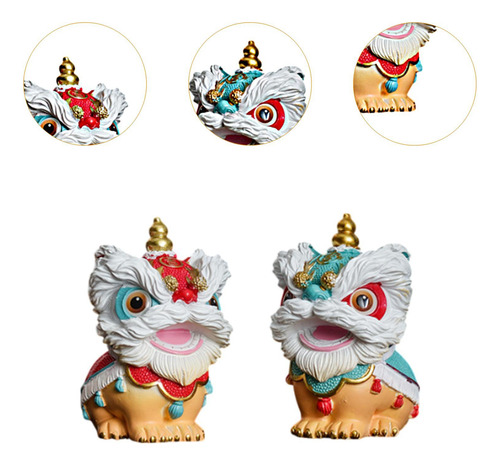 Estatuas De Danza Del León, Figuritas De Resina,