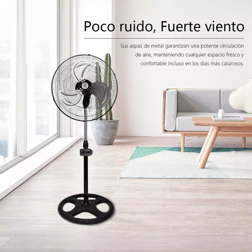 Ventilador 3 En 1 Pedestal Piso Pared 3 Velocidades 45 Cm 60 Hz Negro Plateado Metal 3