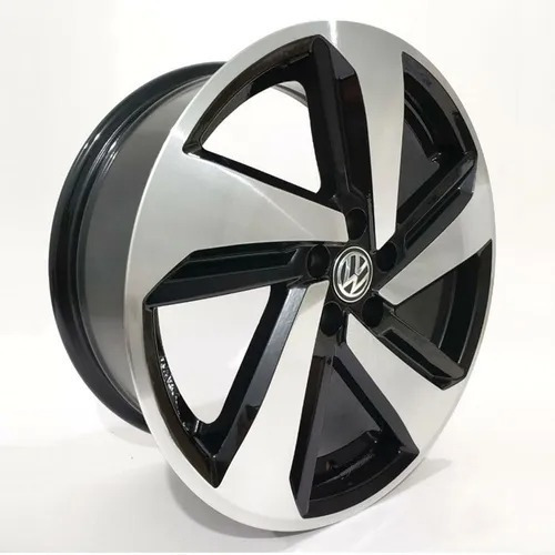 Rodas Polo Nivus Fox Aro 17 5x100 (jogo) + Bicos Cor Pmreto Com Diamantado