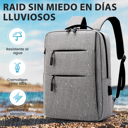 Mochila Para Laptop 15.6 Impermeable Con Usb - Backpack Mochila Negra 25l Multifunción, Estilo Casual/profesional Para Oficina, Universidad O Viaje Color Azul