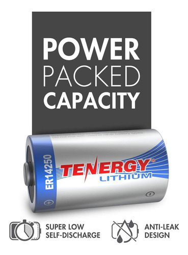 Tenergy Batería De Litio De Alta Capacidad 3.6v 1/2 Aa, 1200